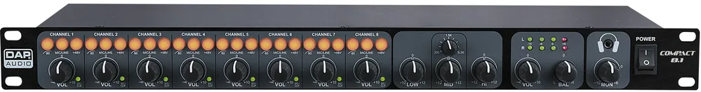 DAP-Audio Compact 8.1 8-Kanal-1U-Installationsmischpult – 1 Ausgang | Preisvorteil