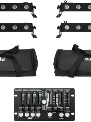 Bestseller - EUROLITE Set 4x LED BAR-6 QCL RGBW + 2x Soft Bag + Controller
