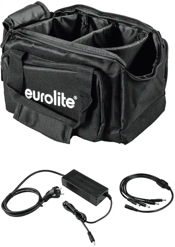 EUROLITE Set SB-14 Soft-Bag + Ladegerät 4x AKKU Flat Light 1 | Sparangebot