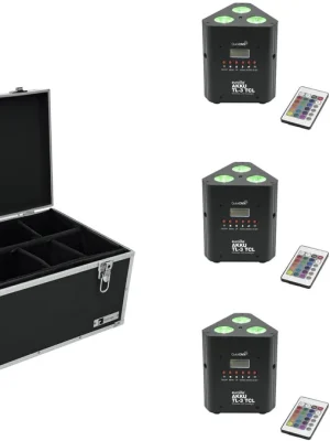 Expresslieferung - EUROLITE Set 6x AKKU TL-3 TCL Trusslight QuickDMX + Case TDV-1