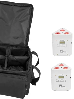 EUROLITE Set 4x AKKU TL-3 TCL weiß + SB-4 Soft-Bag | Kundenfavorit