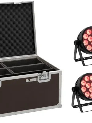 Abverkauf - EUROLITE Set 4x LED 4C-12 Silent Slim Spot + Case