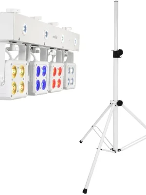 EUROLITE Set LED KLS-180 weiß + BS-2 EU Boxenhochständer weiß - Nur heute