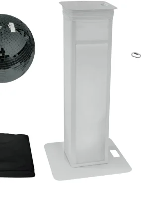 Markenqualität | EUROLITE Set Spiegelkugel 50cm schwarz mit Stage Stand variabel + Cover sc