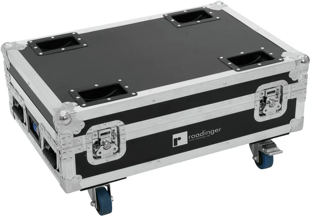 ROADINGER Flightcase 4x AKKU BAR-6 Glow QCL Flex QuickDMX mit Ladefunktion | Abverkauf