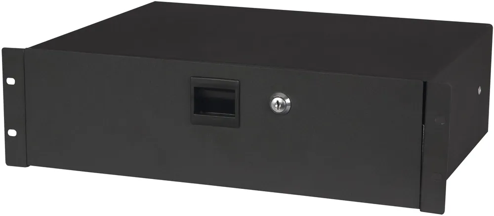 Expressversand - SHOWGEAR 19-Zoll-Schublade mit Schlüsselschloss 3U