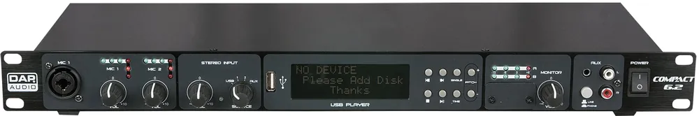 Markenqualität - DAP-Audio Compact 6.2 6-Kanal-1HE-Installationsmischer/Player