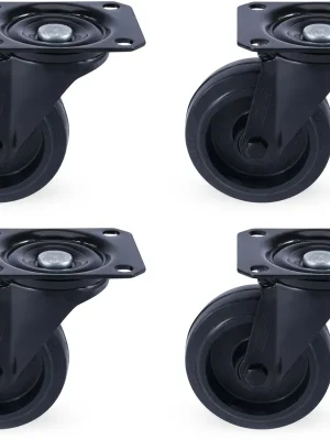 Jetzt kaufen | Riggatec Lenkrollensatz 100mm BLACK WHEEL 4x ohne Bremse