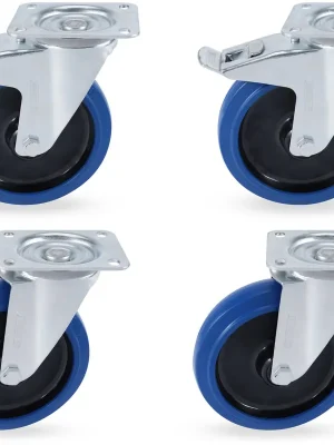 Riggatec Lenkrollensatz 200mm BLUE WHEEL 2x mit Bremse, 2x ohne Bremse - Preishit