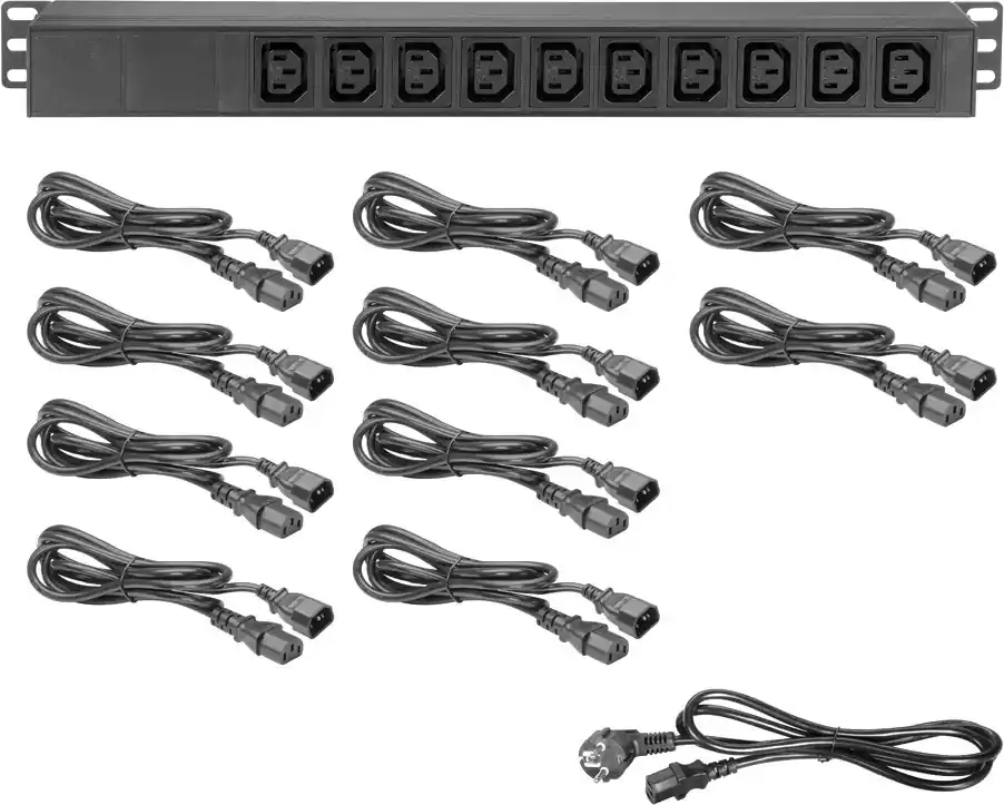 Adam Hall 19" Parts 87471 IEC 19" Steckdosenleiste 10-fach, IEC | Sicher bezahlen