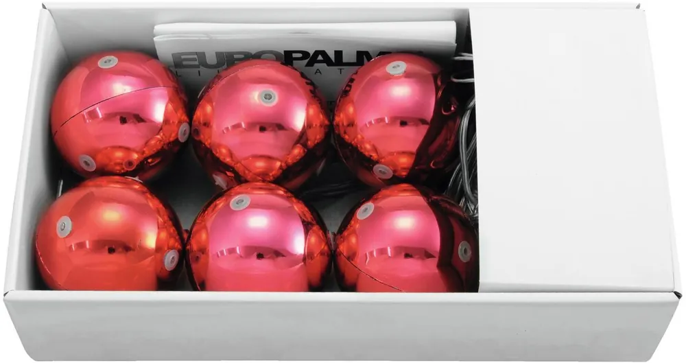 Neu eingetroffen - EUROPALMS LED Weihnachtskugel 6cm, rot 6x