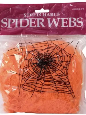 Abverkauf | EUROPALMS Halloween Spinnennetz orange 50g UV-aktiv