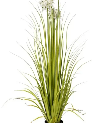 EUROPALMS Alliumgras, Kunstpflanze, weiß, 120 cm | Nur noch heute
