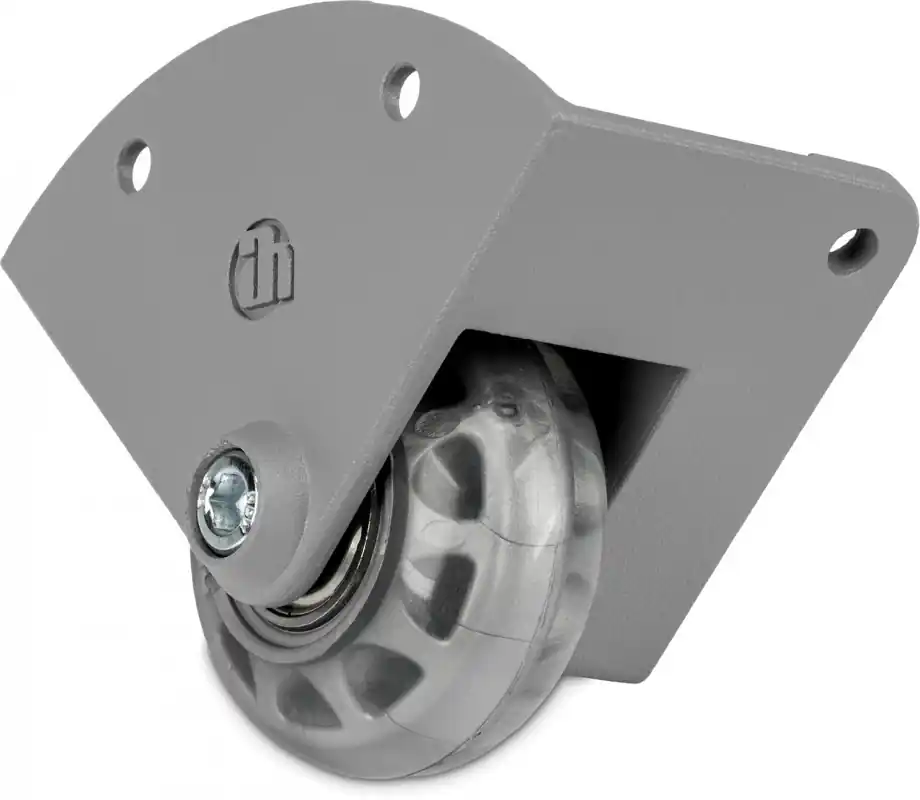 Adam Hall Hardware 37601 S - Eckeinbaurolle mit 48 mm-Rad in Alu-Druckgussgehäuse, gekröpft | Direkt bestellen