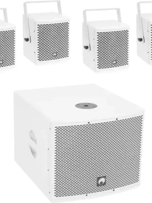 Sofort bestellbar - OMNITRONIC Set MOLLY-12A Subwoofer aktiv + 4x MOLLY-6 Top 8 Ohm, weiß