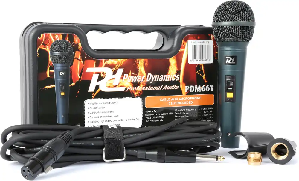 Ausverkauf | Dynamisches Gesangsmikrofon Power Dynamics PDM661 im Koffer
