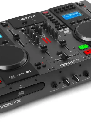 Jetzt sparen | Vonyx CDJ450 Doppelter CD/MP3/USB-Player/Mixer mit BT