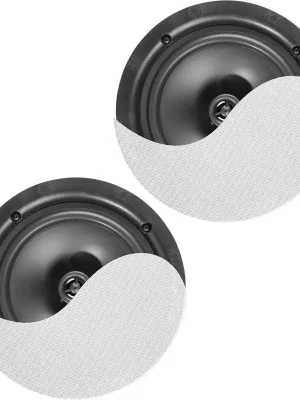 Power Dynamics NCBT8 Verstärktes Niedrigprofil-Deckenlautsprecherset BT 8" Weiß - Schnelle Lieferung