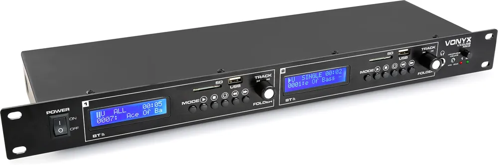 Vonyx VX2USB MK2 Doppelter Mediaplayer USB/SD/BT | Sofort lieferbar