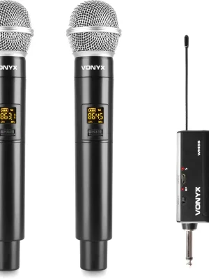 Sparangebot | Vonyx WM552 Doppeltes drahtloses Mikrofon Plug-and-Play-Set UHF