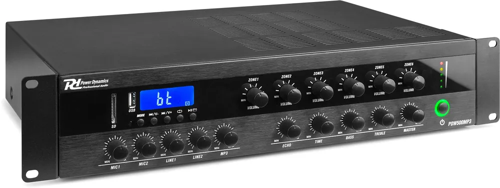 Power Dynamics PDW500MP3 PA-Mixer-Verstärker 500W/100V 6 Zonen - Aktion