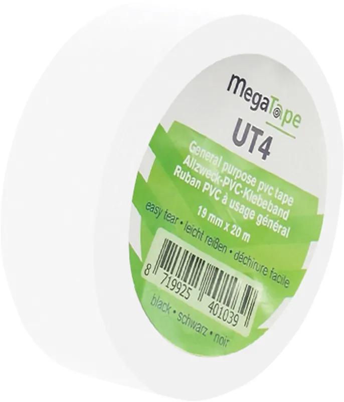 Begrenzte Stückzahl - MEGATAPE UT4 Weiß – 19 mm / 20 m