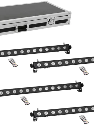 Kostenlose Rückgabe | EUROLITE Set 4x LED PIX-16 QCL Leiste + Case