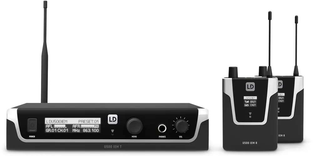 LD Systems U505 IEM BUNDLE - In-Ear Monitoring-System mit 2 x Bodypack - 584 - 608 MHz - Fast ausverkauft