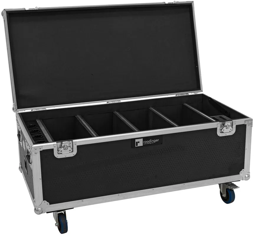 Brandneu - ROADINGER Flightcase 4x AKKU Multiflood IP 18x10W RGBW Wash CRMX mit Ladefunktion