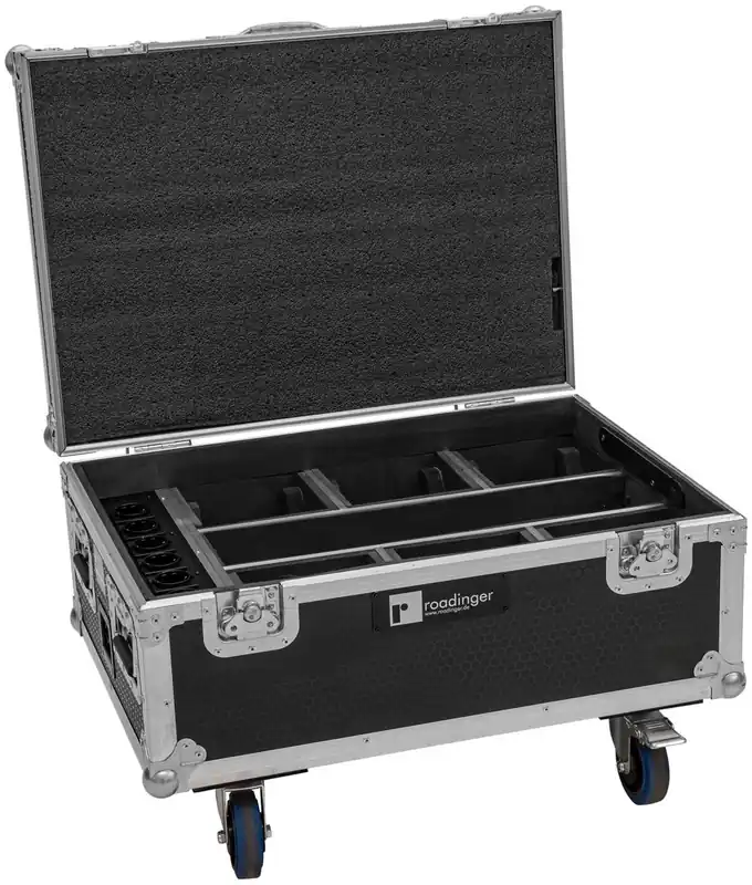 Jetzt sichern - ROADINGER Flightcase 6x AKKU IP TL-3 QCL Trusslight CRMX mit Ladefunktion und Rollen