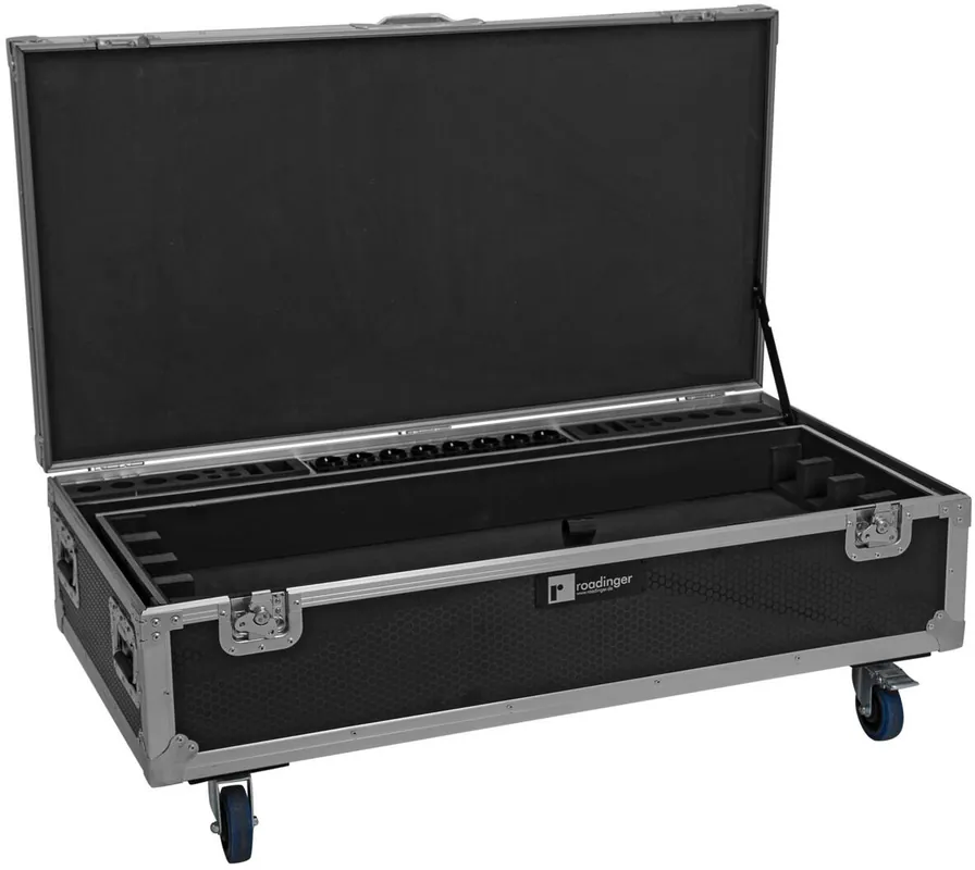 Kundenliebling - ROADINGER Flightcase 8x AKKU IP Pixel Tube 360° PRO CRMX mit Ladefunktion und Rollen