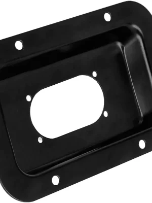 Neu verfügbar | Adam Hall Hardware 87086 BLK - Stahl-Einbauschale für powerCON® TRUE1 Kombi-Buchse, schwarz