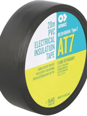 Top-Preis - Advance Tapes AT7 PVC-Klebeband Schwarz Schwarz – 19 mm – 20 m
