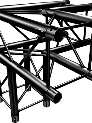Direkt bestellen | Naxpro-Truss FD 24 C30 90° 3 Weg Winkel RAL9005 - Schwarz - Seidenmatt -B-Stock-