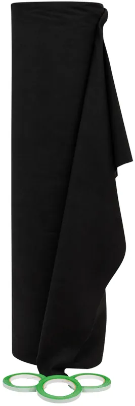 SHOWGEAR Deko Molton 160 g/m² Rolle 1 m, 30 m Schwarz – 1,0 x 30 m (B x L) | Sonderaktion