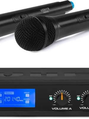 Top-Preis - Vonyx WM522 VHF 2-Kanal-Mikrofonset mit 2 Handmikrofonen -B-Stock-