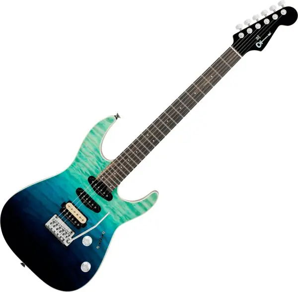 Vorteilspreis - Charvel Pro-Mod Plus Dinky DK24 HSS 2PT EB QM - blue curacao