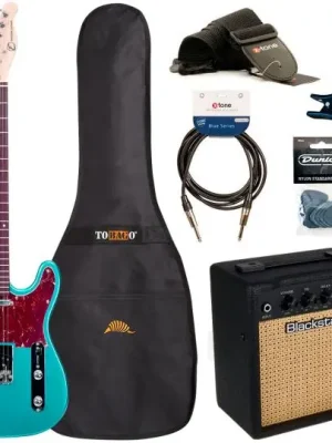 Eastone TL70 +Blackstar Debut 10E +Accessories - metallic light blue | Top-Qualität