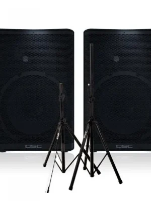 Letzte Chance - Qsc 2 x CP12 + XH 6310 Pied Enceinte Paire + Sac