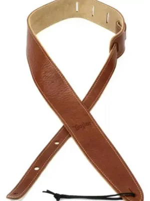 Taylor Leather Guitar Strap, Suede Back, 2.5 inch - Medium Brown - Fast ausverkauft