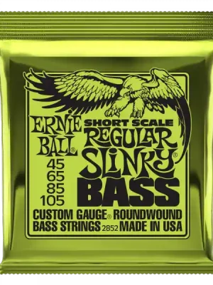 Ernie ball Bass (4) 2852 Regular Slinky Short Scale 45-105 - satz mit 4 saiten | Jetzt sparen
