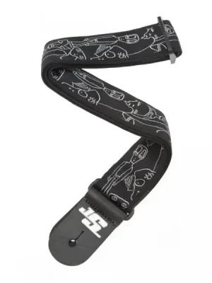 Neu im Shop - D‘addario Courroies - Joe Satriani Woven Silver Sketches