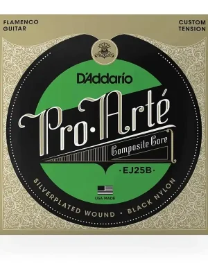 D’Addario EJ25B - ProArté Flamenco Guitar Black Nylon Composite 028.5-044 | Premium-Qualität