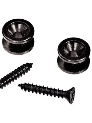 D’Addario PWEP102 Gurtknöpfe reines Messing schwarz (Paar) - Beliebt
