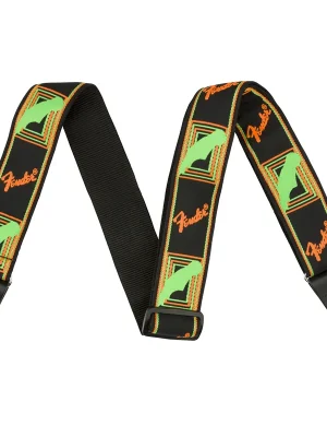Fender Gitarrengurt Neon Monogrammed Strap Green/Orange - Preis gesenkt