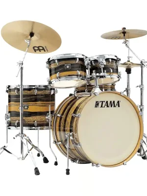 Jetzt kaufen - Tama CK52KR-NET Superstar Classic Maple 5 teilig - Natural Ebony Tiger Wrap/Chrom HW + SM5W HW Kit