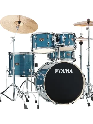 Bestseller | Tama IP50H6W-HLB Imperialstar Drumset 5 teilig - Hairli ne Blue/Chrom HW + MEINL Cymbals HCS Bronze