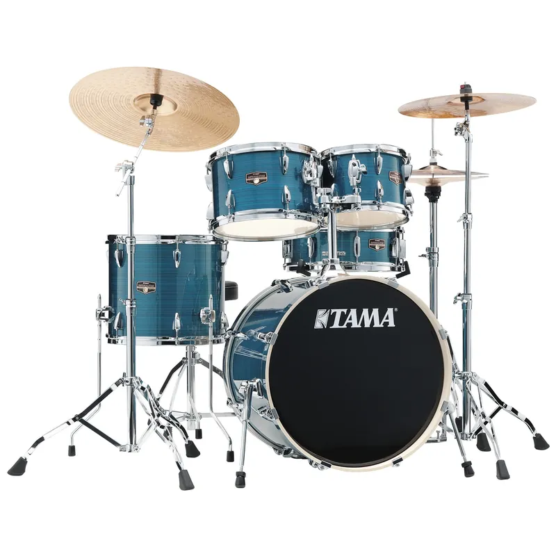 Bestseller | Tama IP50H6W-HLB Imperialstar Drumset 5 teilig - Hairli ne Blue/Chrom HW + MEINL Cymbals HCS Bronze