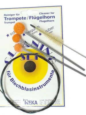 Top-Angebot - Reka Reinigungsset Trompete / Flügelhorn Durchziehschwamm und Reinigungsstäbe