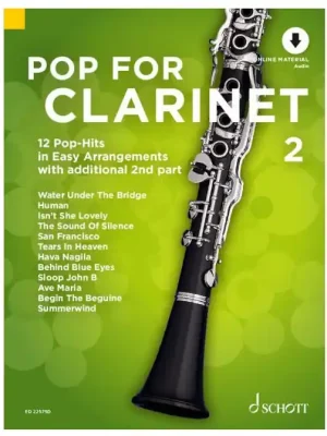 Top-Deal - Schott Notenbuch Schott Pop For Clarinet 2 Klarinette, Audio-Online, DIN A4, Uwe Bye